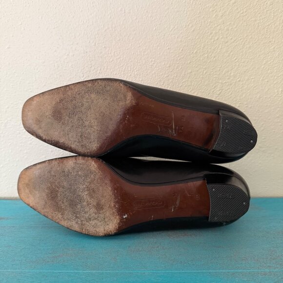 Vintage Coach Black Leather Cuban Heel Shoes Women's Size 9.5 J002 - Picture 10 of 10
